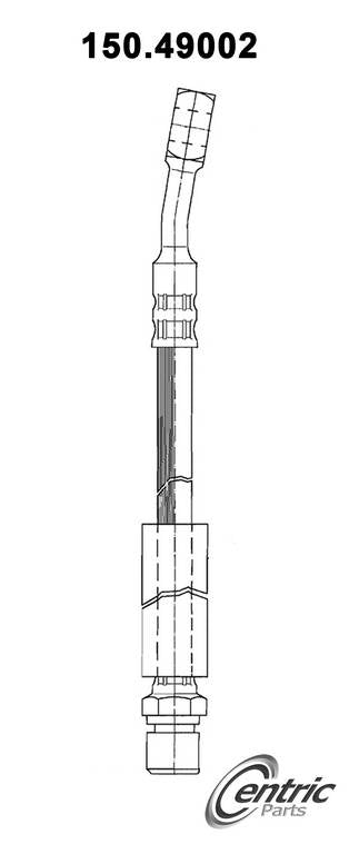 Front View of Front Right Brake Hydraulic Hose CENTRIC 150.49002