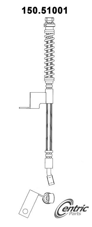 Front View of Front Right Brake Hydraulic Hose CENTRIC 150.51001