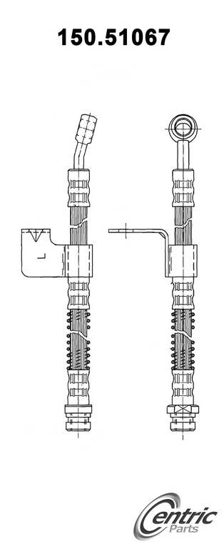 Front View of Front Left Brake Hydraulic Hose CENTRIC 150.51067