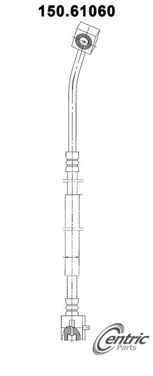 Front View of Front Left Brake Hydraulic Hose CENTRIC 150.61060