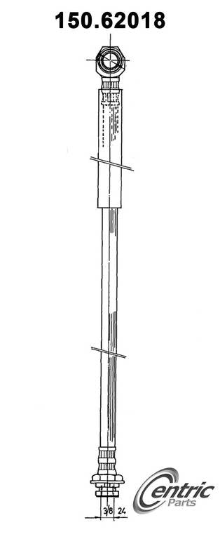 Front View of Front Brake Hydraulic Hose CENTRIC 150.62018