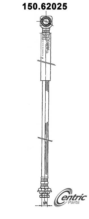 Front View of Front Brake Hydraulic Hose CENTRIC 150.62025