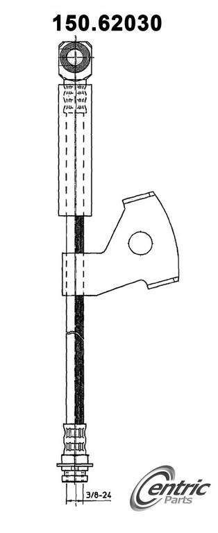 Front View of Front Left Brake Hydraulic Hose CENTRIC 150.62030