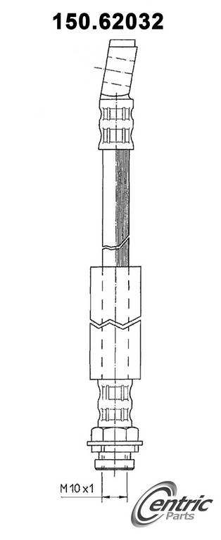 Front View of Front Left Brake Hydraulic Hose CENTRIC 150.62032