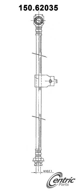 Front View of Front Left Brake Hydraulic Hose CENTRIC 150.62035