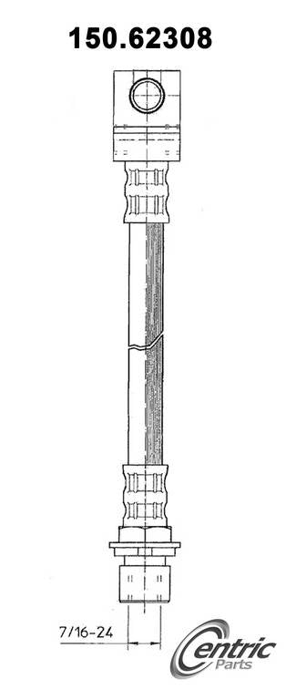 Front View of Rear Brake Hydraulic Hose CENTRIC 150.62308