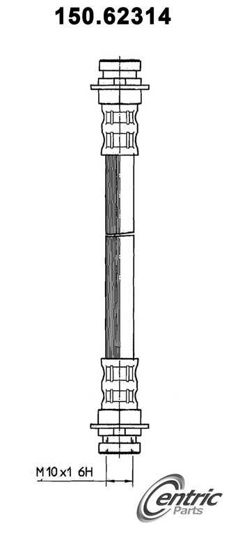 Front View of Rear Brake Hydraulic Hose CENTRIC 150.62314