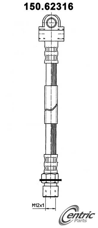 Front View of Rear Brake Hydraulic Hose CENTRIC 150.62316