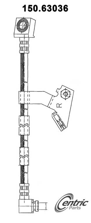 Front View of Front Right Brake Hydraulic Hose CENTRIC 150.63036