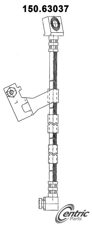 Front View of Front Left Brake Hydraulic Hose CENTRIC 150.63037