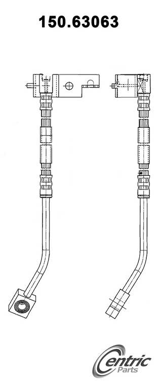 Front View of Front Right Brake Hydraulic Hose CENTRIC 150.63063