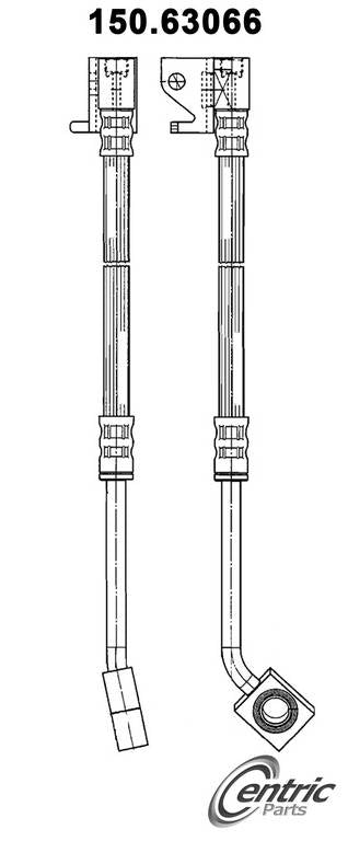 Front View of Front Left Brake Hydraulic Hose CENTRIC 150.63066