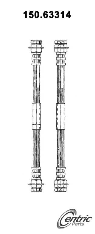 Front View of Rear Upper Brake Hydraulic Hose CENTRIC 150.63314