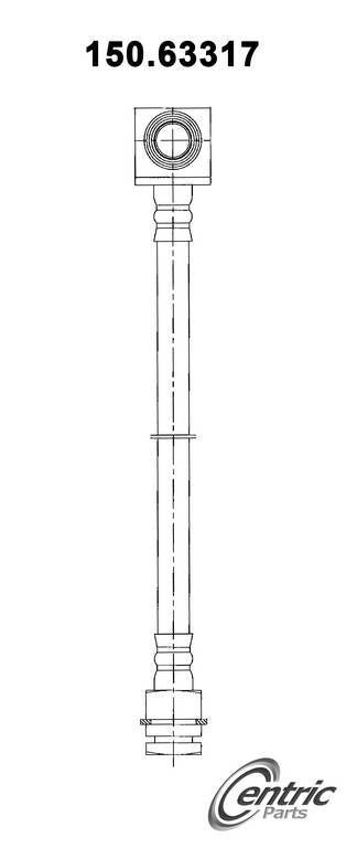 Front View of Rear Brake Hydraulic Hose CENTRIC 150.63317