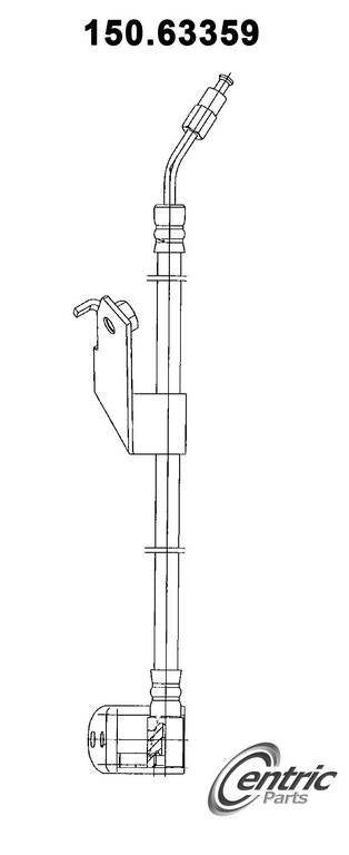 Front View of Rear Right Brake Hydraulic Hose CENTRIC 150.63359