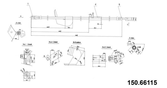 Front View of Front Right Brake Hydraulic Hose CENTRIC 150.66115