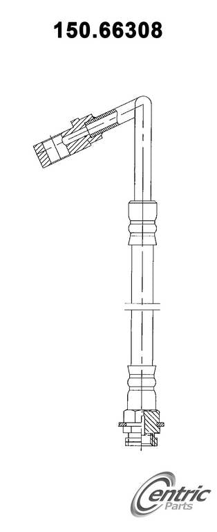 Front View of Rear Right Brake Hydraulic Hose CENTRIC 150.66308