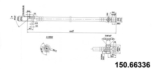 Front View of Front Upper Brake Hydraulic Hose CENTRIC 150.66336