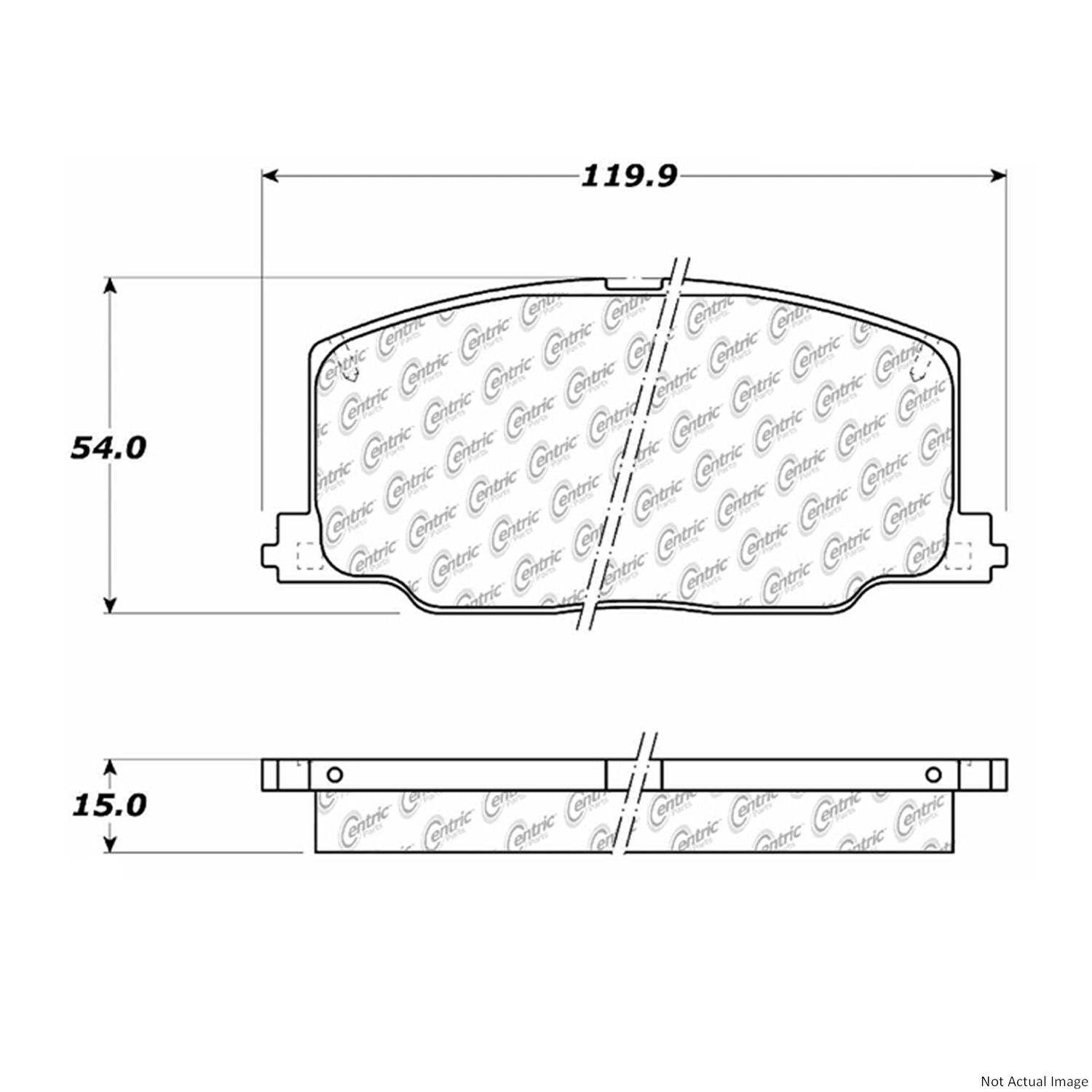 Front View of Front Disc Brake Pad Set CENTRIC 300.03560