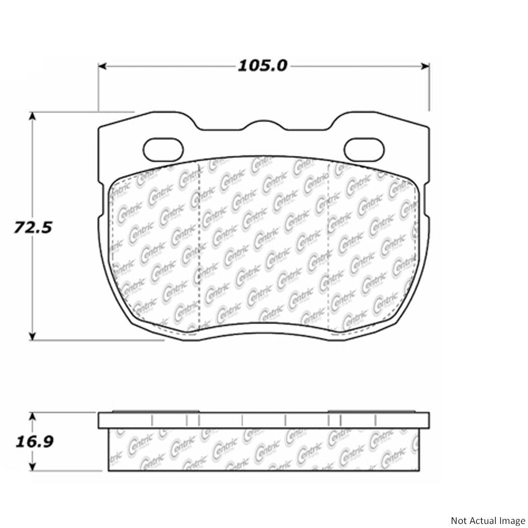 Front View of Front Disc Brake Pad Set CENTRIC 300.05201