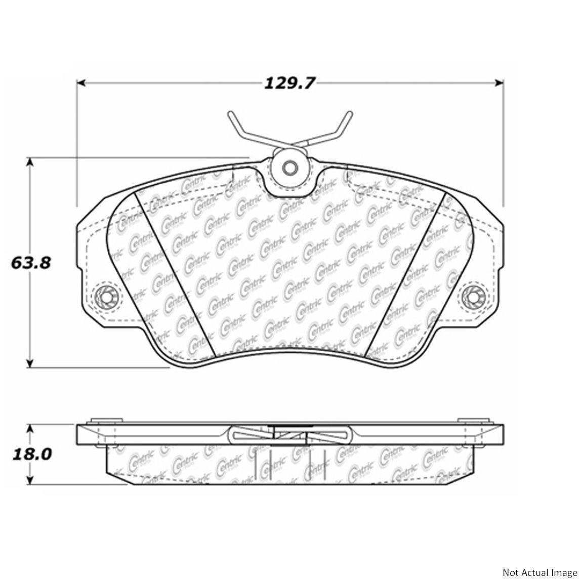 Front View of Front Disc Brake Pad Set CENTRIC 300.07200