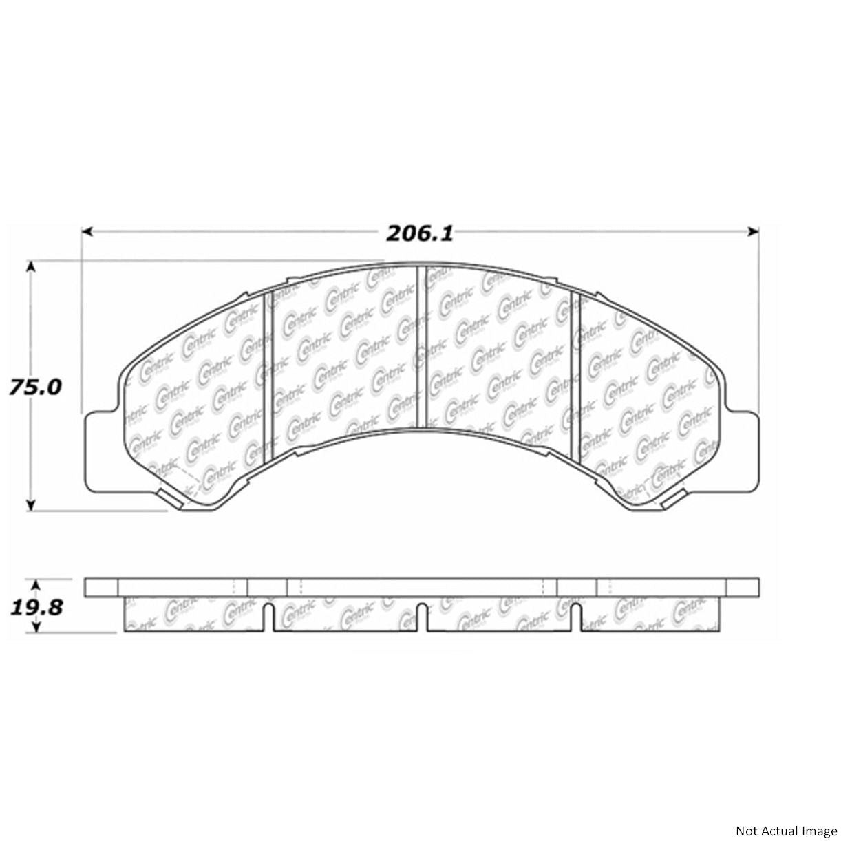 Front View of Front Disc Brake Pad Set CENTRIC 300.08250