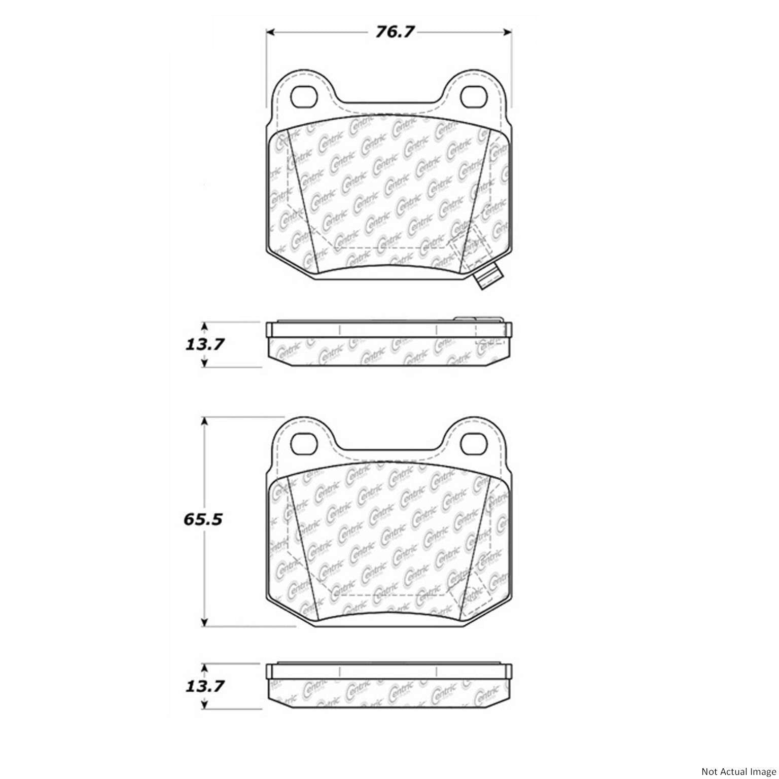 Front View of Rear Disc Brake Pad Set CENTRIC 300.09610