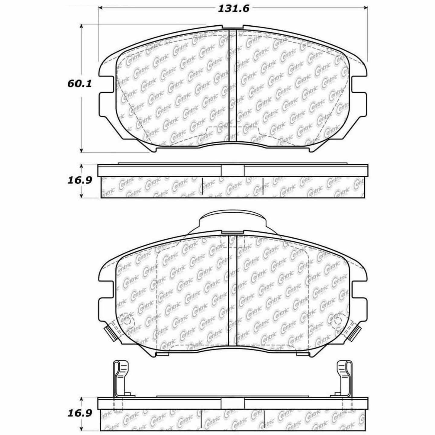 Kit View of Front Disc Brake Pad Set CENTRIC 301.11250