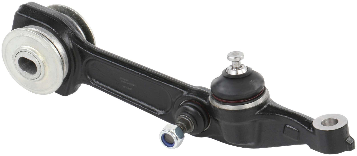 Angle View of Front Rear Left Suspension Control Arm and Ball Joint Assembly DELPHI TC1496