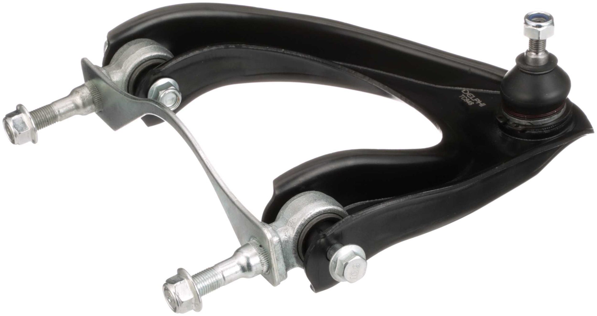 Angle View of Front Upper Left Suspension Control Arm and Ball Joint Assembly DELPHI TC848