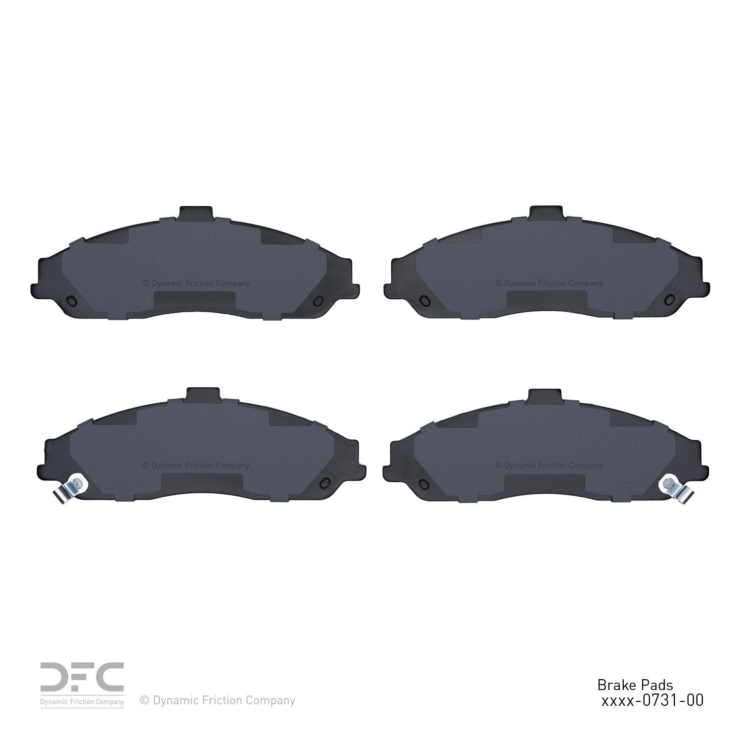 Back View of Front Disc Brake Pad Set DYNAMIC 1115-0731-00