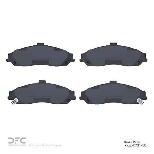 Back View of Front Disc Brake Pad Set DYNAMIC 1115-0731-00