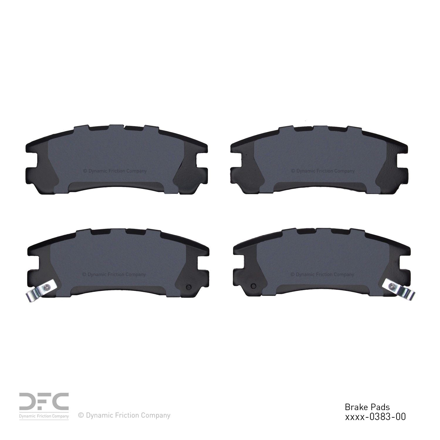 Back View of Rear Disc Brake Pad Set DYNAMIC 1310-0383-00