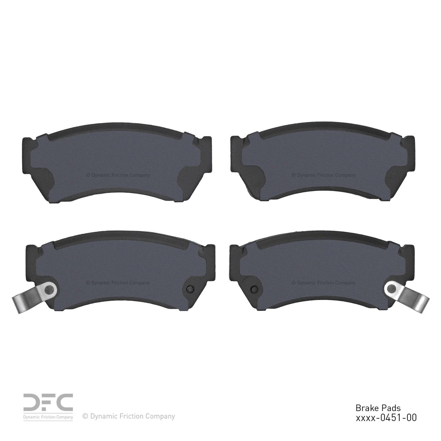 Back View of Front Disc Brake Pad Set DYNAMIC 1310-0451-00