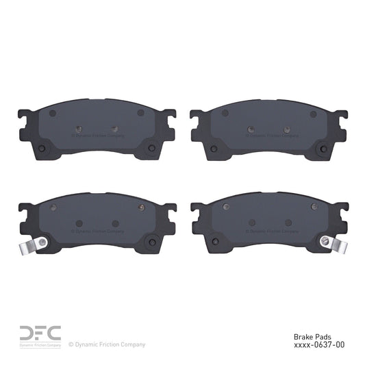 Back View of Front Disc Brake Pad Set DYNAMIC 1310-0637-00