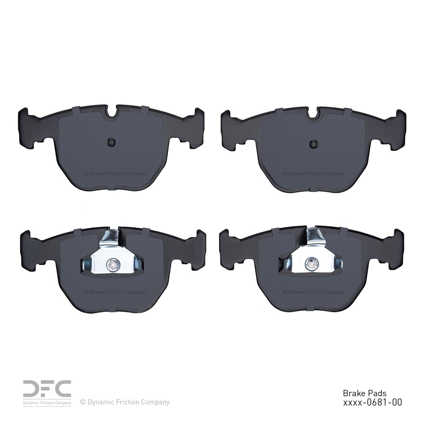 Back View of Front Disc Brake Pad Set DYNAMIC 1310-0681-00