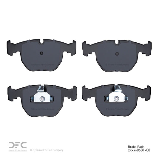 Back View of Front Disc Brake Pad Set DYNAMIC 1310-0681-00