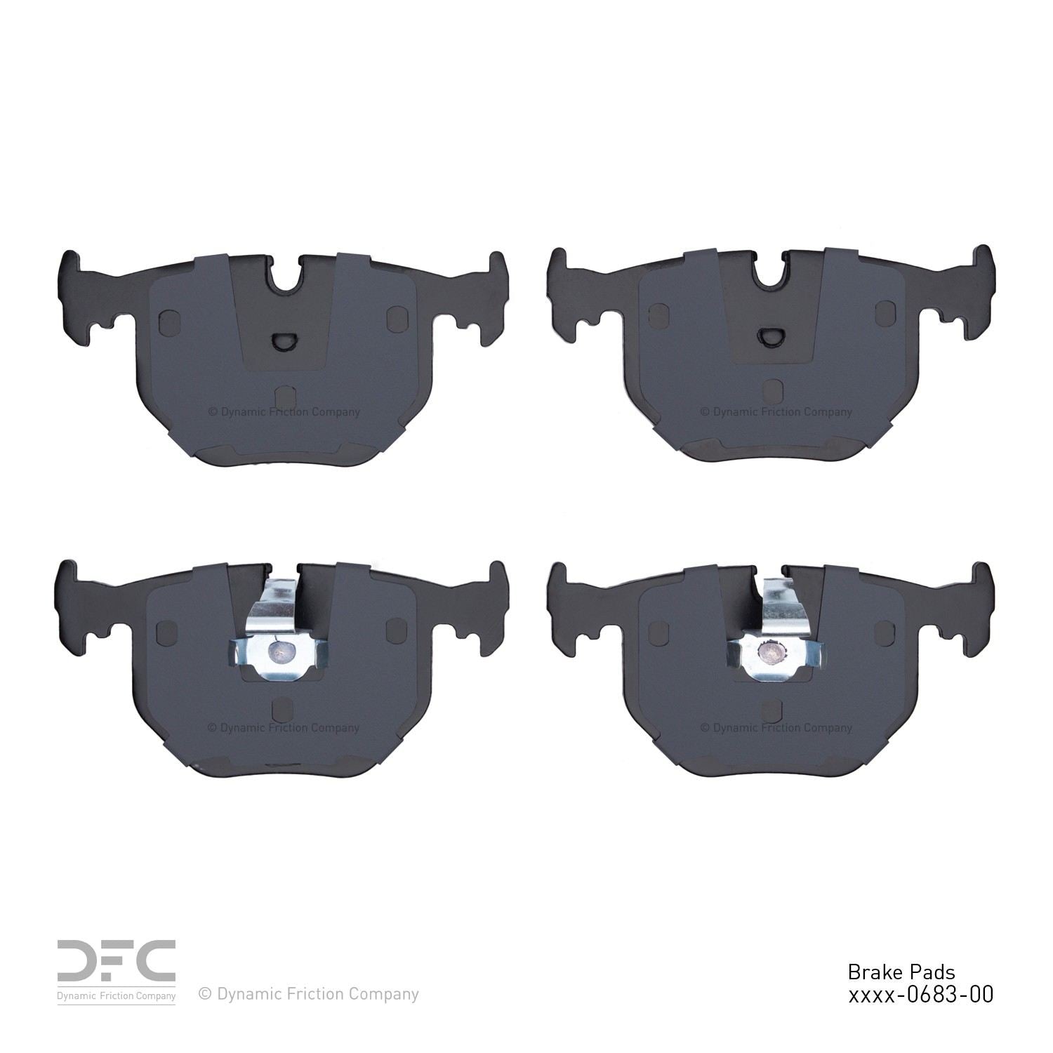 Back View of Rear Disc Brake Pad Set DYNAMIC 1310-0683-00