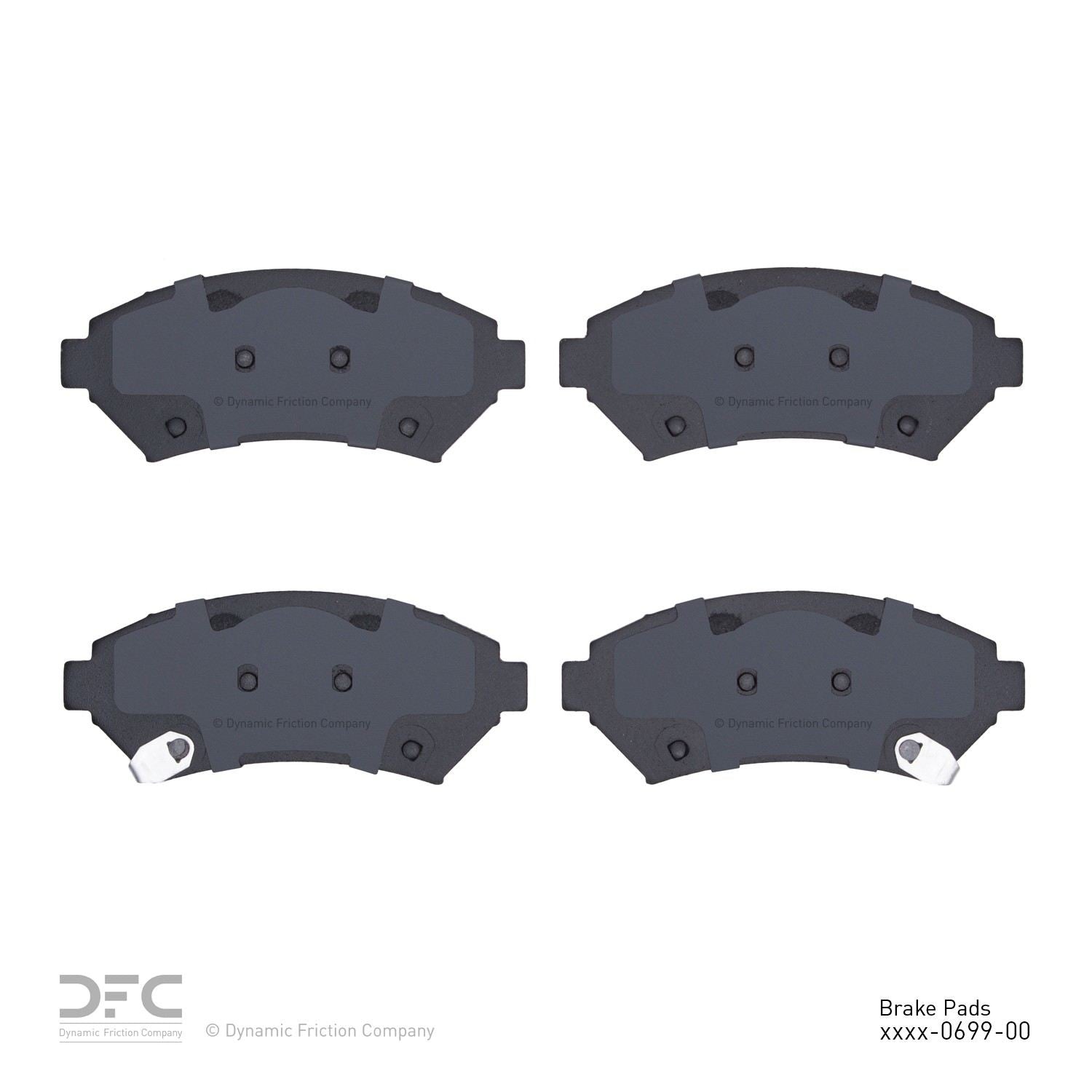 Back View of Front Disc Brake Pad Set DYNAMIC 1310-0699-00