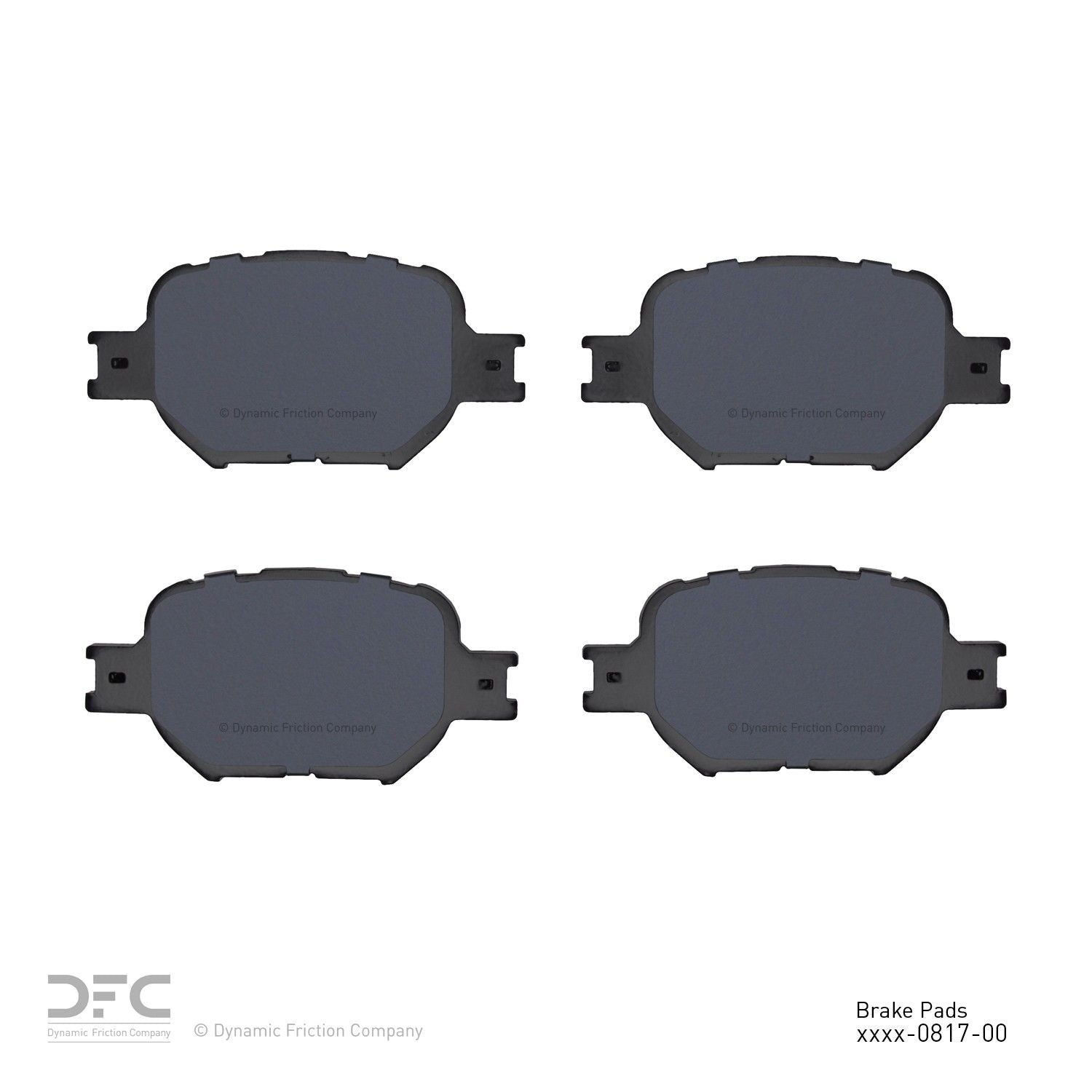 Back View of Front Disc Brake Pad Set DYNAMIC 1310-0817-00