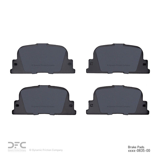 Back View of Rear Disc Brake Pad Set DYNAMIC 1310-0835-00