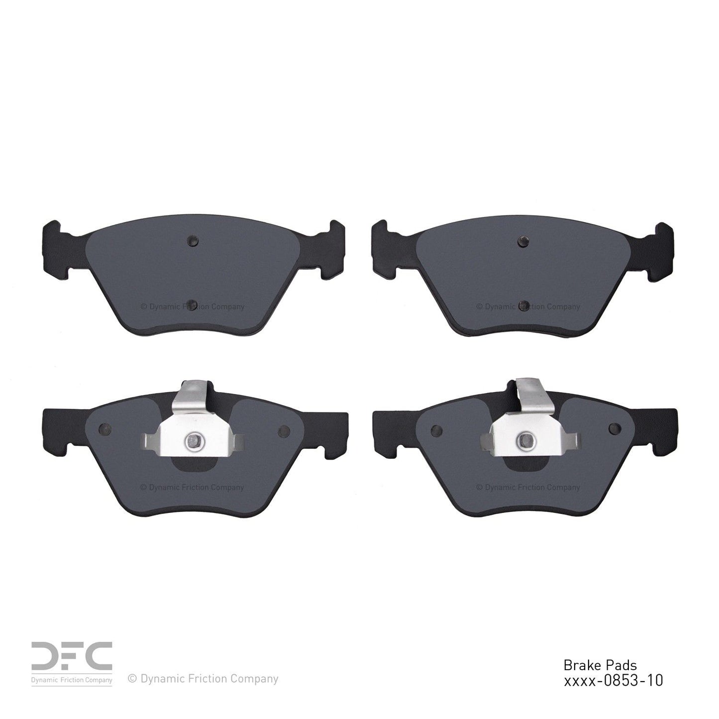 Back View of Front Disc Brake Pad Set DYNAMIC 1310-0853-10