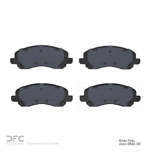 Back View of Front Disc Brake Pad Set DYNAMIC 1310-0866-00