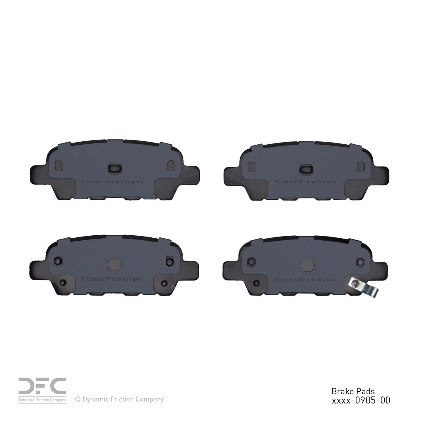 Back View of Rear Disc Brake Pad Set DYNAMIC 1310-0905-00