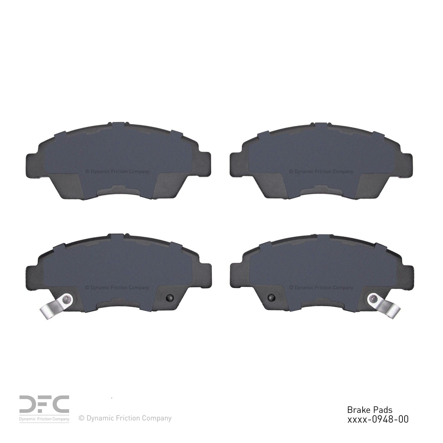 Back View of Front Disc Brake Pad Set DYNAMIC 1310-0948-00