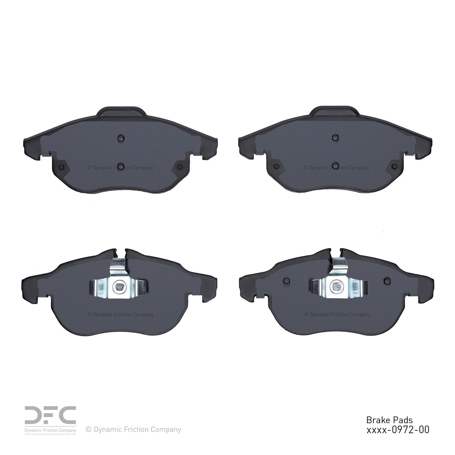 Back View of Front Disc Brake Pad Set DYNAMIC 1310-0972-00