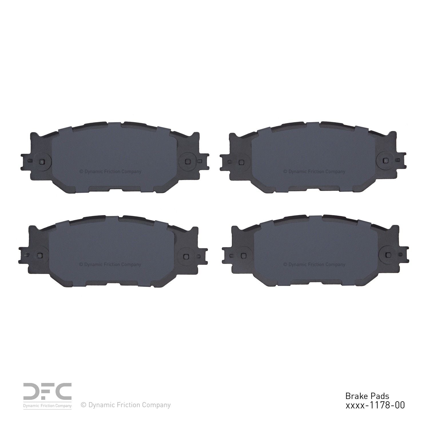 Back View of Front Disc Brake Pad Set DYNAMIC 1310-1178-00