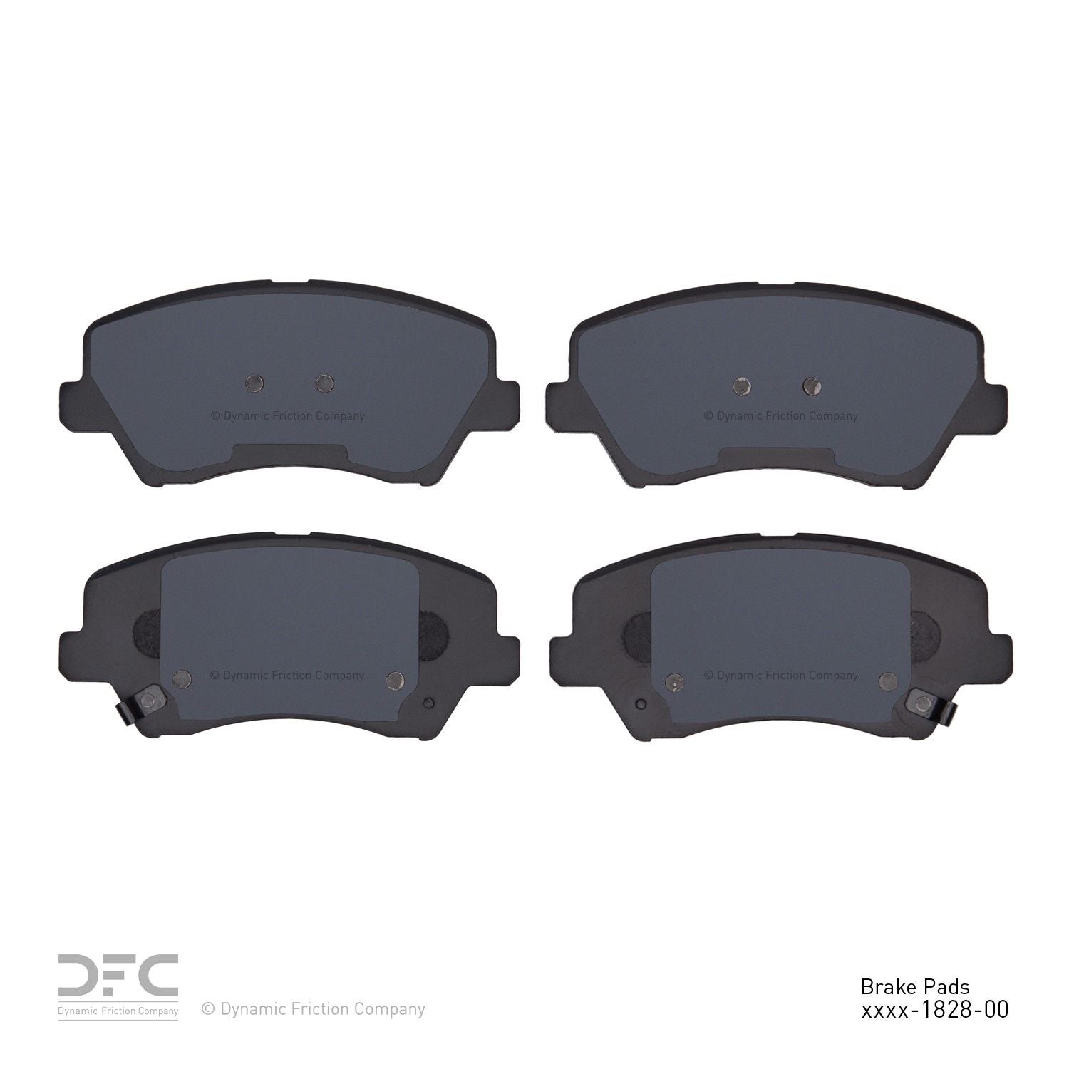 Back View of Front Disc Brake Pad Set DYNAMIC 1310-1828-00