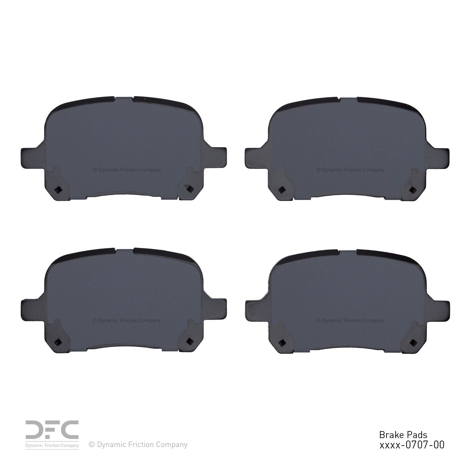 Back View of Front Disc Brake Pad Set DYNAMIC 1311-0707-00