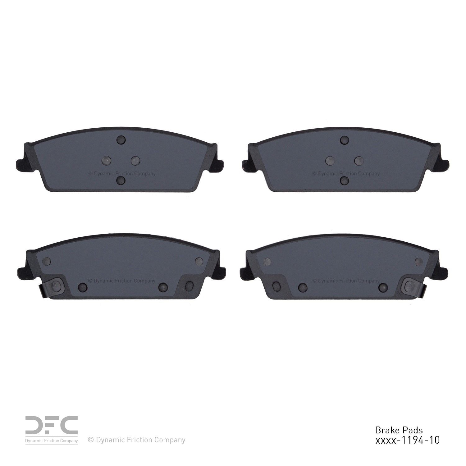 Back View of Rear Disc Brake Pad Set DYNAMIC 1400-1194-10